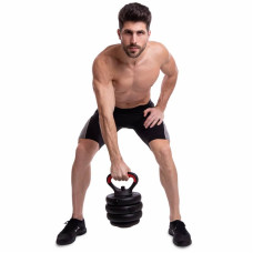 Набір гантелей зі штангою та гирями 3в1 BioGym багатофункціональний 40кг, чорний-червоний, код: LN-1100-40-S52