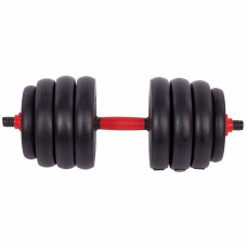 Набір гантелей зі штангою та гирями 3в1 BioGym багатофункціональний 40кг, чорний-червоний, код: LN-1100-40-S52