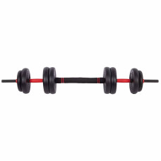 Набір гантелей зі штангою та гирями 3в1 BioGym багатофункціональний 40кг, чорний-червоний, код: LN-1100-40-S52