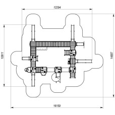 Ігровий комплекс InterAtletika Бастіон-1 New, 12390х11100х3357 мм, код: T912.1 NEW-SM