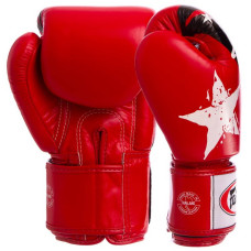 Рукавички боксерські Fairtex Nation Print шкіряні 12 унцій, червоний-чорний, код: BGV1N_12R-S52