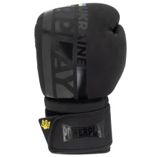 Боксерські рукавиці PowerPlay Ukraine 12 унцій, чорний, код: PP_3021_12oz_Black