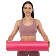 Ролер для йоги та пілатесу гладкий FitGo 600x150 мм, рожевий-фіолетовий, код: FI-9327-60_PV