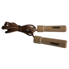 Скакалка York Fitness Leather Skip з дерев'яними ручками, код: 00014961810042