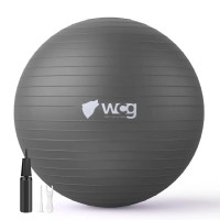М’яч для фітнесу WCG Balance Pro 75 см Anti-Burst до 500 кг з насосом, графітовий, код: W-FB-BP75-GPH