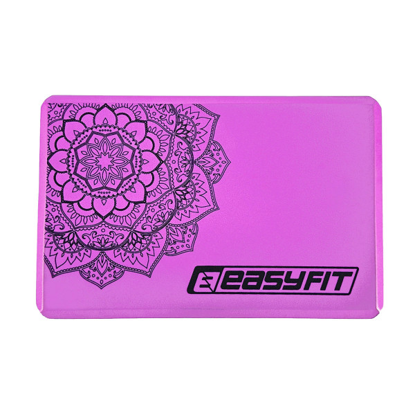 Блок для йоги EasyFit EVA з малюнком фіолетовий, код: EF-1819-V-EF