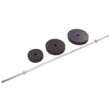 Штанга пряма BioGym Shuang Cai Sports з гумовими млинцями 68 кг, код: TA-1139-68R-S52