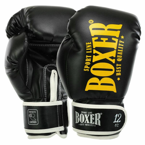 Боксерські рукавиці Boxer New 16 унцій, чорний, код: 2022-N_16BK