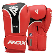 Боксерські рукавиці RDX Aura Plus T-17 10 унцій, червоний-чорний, код: BGR-T17RB-10OZ+