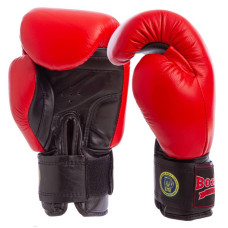 Рукавички боксерські професійні з печаткою ФБУ Boxer Profi шкіряні 12 унцій, червоний, код: BO-2001_12R
