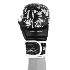 Рукавиці для карате PowerPlay XL, чорні-білі, код: PP_3092krt_XL_bl/white