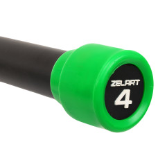 Бодібар Zelart Body Bar 4 кг, чорний-зелений, код: FI-4776-4