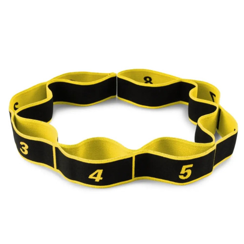 Еспандер з петлями для розтяжки PowerPlay Fitness Band (88*4см.), жовтий, код: PP_4311_Yellow