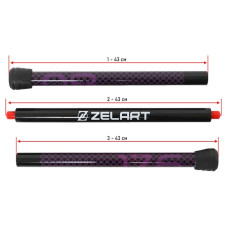 Бодібар 3-х секційний Bar Zelart 8кг, чорний-фіолетовий, код: FI-9994-8-S52