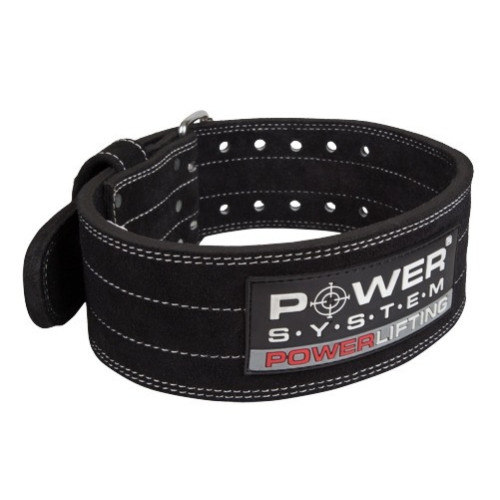 Пояс для пауерліфтингу Power System PS-3800  PowerLifting M, шкіряний, чорний, код: PS-3800_M_Black_Black