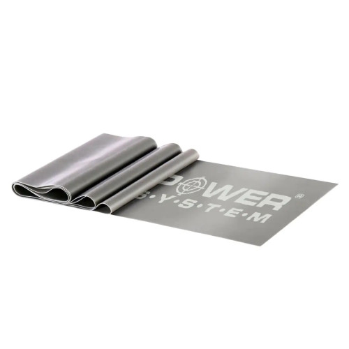 Стрічка-еспандер для спорту та реабілітації Power System Flat Stretch Band Level 3 Grey (25-35кг.), код: PS_4123_Black