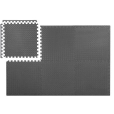 Мат-пазл (ласточкин хвіст) Springos Mat Puzzle EVA Black, 1800x1200x12 мм, код: FM0005A