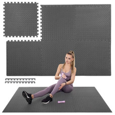 Мат-пазл (ласточкин хвіст) Springos Mat Puzzle EVA Black, 1800x1200x12 мм, код: FM0005A