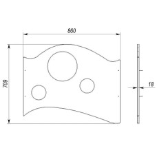 Секція огорожі InterAtletika 860х18х709 мм, код: S764.7-SM