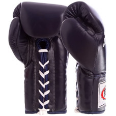 Рукавиці боксерські шкіряні на шнурівці Fairtex 16 унцій, синій, код: BGL6_16BL-S52