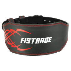 Пояс атлетичний шкіряний Fistrage S, ширина-15см, чорний-червоний, код: VL-4343_S