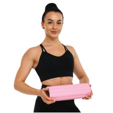 Ролер масажний циліндр (ролик мфр) FitGo Line Roller, 330x140 мм, рожевий, код: FI-9374_P