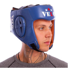 Шолом боксерський професійний шкіряний Aiba Velo XL, синій, код: 3081_XLBL-S52
