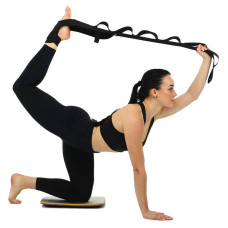 Стрічка стропа з петлями для розтяжки Ezous Stretching Strap 8 петель, чорний, код: I-01-S52