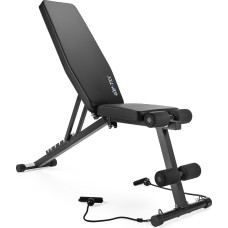 Складана регульована лава для тренувань Gymtek XL400 з еспандерами для дому,код: 5905884426975