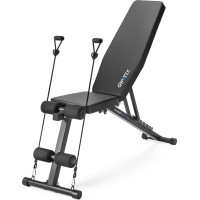 Складана регульована лава для тренувань Gymtek XL400 з еспандерами для дому,код: 5905884426975