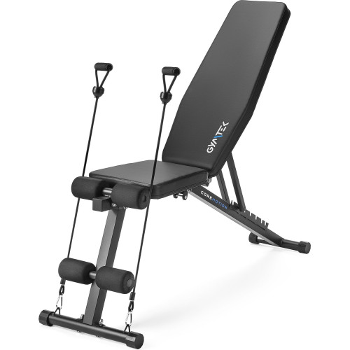 Складана регульована лава для тренувань Gymtek XL400 з еспандерами для дому,код: 5905884426975