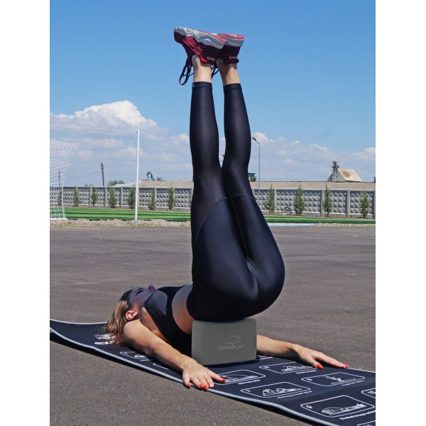 Блок для йоги PowerPlay 4006 Yoga Brick 229х152х76мм, сірий, код: PP_4006_Grey_Yoga_Brick