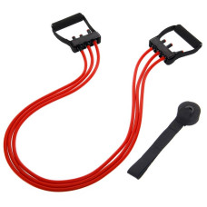 Еспандер трубчастий з ручками з фіксатором дверей FitGo Resistance Band 30LB, червоний, код: 8021-30-170