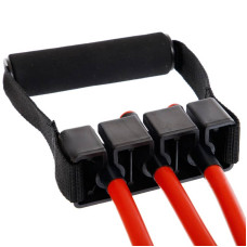 Еспандер трубчастий з ручками з фіксатором дверей FitGo Resistance Band 30LB, червоний, код: 8021-30-170