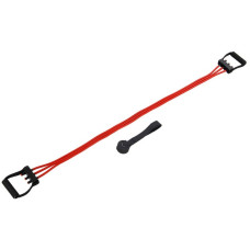 Еспандер трубчастий з ручками з фіксатором дверей FitGo Resistance Band 30LB, червоний, код: 8021-30-170