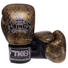 Рукавички боксерські  Top King Super Snake шкіряні 10 унцій, чорний-золотий, код: TKBGSS-02_10BKG-S52