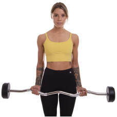 Штанга фіксована вигнута обрезиненная Zelart Rubber Coated Barbell 15 кг, код: TA-2687-15-S52