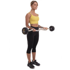 Штанга фіксована вигнута обрезиненная Zelart Rubber Coated Barbell 15 кг, код: TA-2687-15-S52