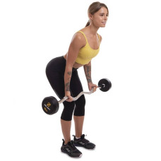 Штанга фіксована вигнута обрезиненная Zelart Rubber Coated Barbell 15 кг, код: TA-2687-15-S52