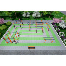 Спортивний комплекс InterAtletika Workout PRO Mid-1 3272х4404х2671 мм, код: KF902.21-SM
