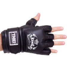 Рукавички для змішаних єдиноборств MMA Top King Extreme шкіряні M, чорний, код: TKGGE_MBK