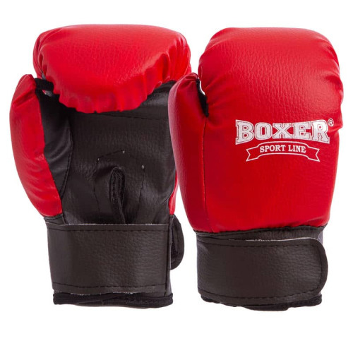 Боксерські рукавиці дитячі Boxer 4унції, червоний, код: 2026_4R