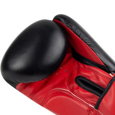 Боксерські рукавиці PowerPlay Classic 14 унцій, чорний-червоний, код: PP_3004_14oz_Bl/Red
