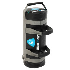 Мішок обтяжувач для функціонального тренінгу Power Bag LiveUp 15кг, чорний-сірий, код: LP8120-15