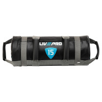 Мішок обтяжувач для функціонального тренінгу Power Bag LiveUp 15кг, чорний-сірий, код: LP8120-15