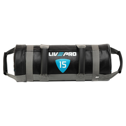 Мішок обтяжувач для функціонального тренінгу Power Bag LiveUp 15кг, чорний-сірий, код: LP8120-15