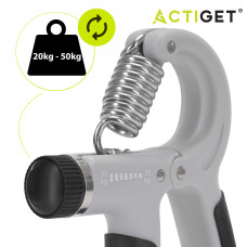 Еспандер кистьовий Actiget 20-50 кг з регульованим навантаженням ACT0052 Grey/Black, код: ACT0052