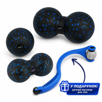 Набір масажних м'ячиків PowerPlay EPP Massage Ball (3 шт.), чорно-синій, код: PP_4007_Bl/Blue