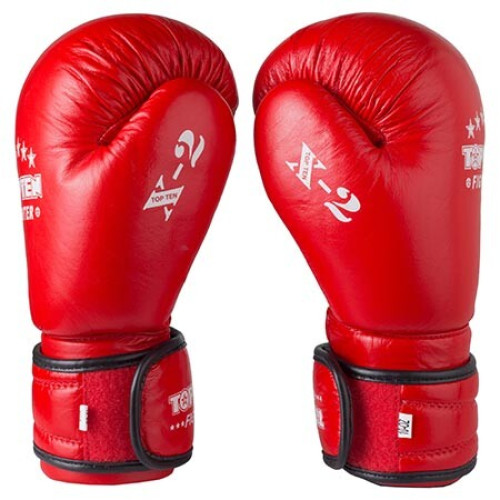 Боксерські рукавички TopTen X-2 шкіра, 12oz, червоний, код: TT-X212R-WS