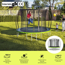 Садовий батут Zipro Jump Pro Premium з внутрішньою сіткою 8FT 252 см, зелений-чорний, код: M-12578745-IN